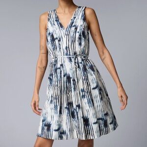 Simply Vera Vera Wang Sleeveless V-Neck Pleated Mini Dress